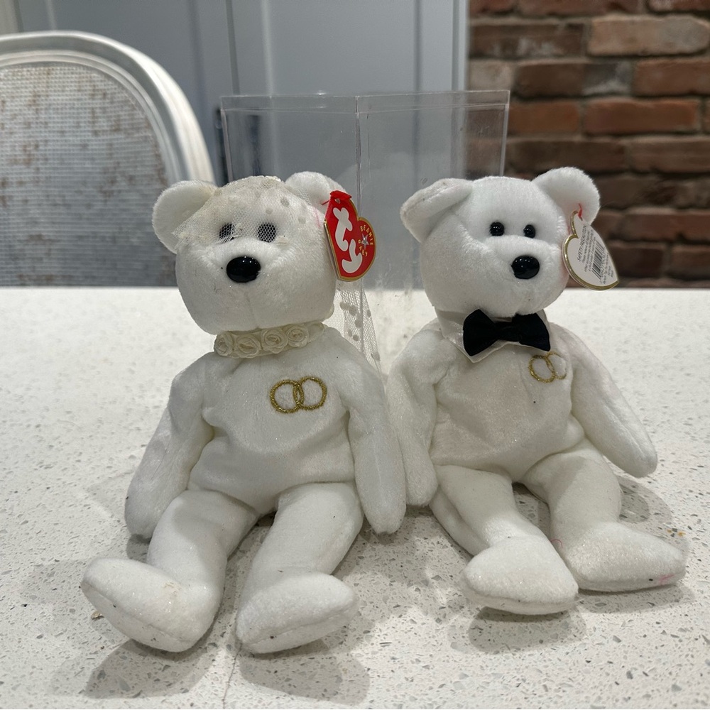 White Wedding Bear Set by Ty